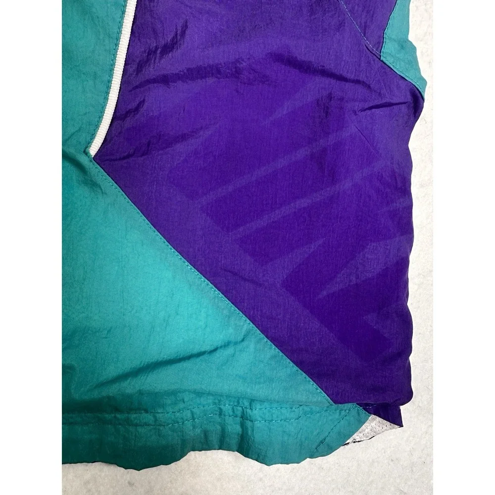 Nike Men's Colorblock Swim Trunks 34 Teal Purple Gray Lined Drawstring Pockets